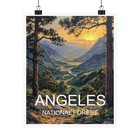 Angeles National Forest Travel Poster, Landscape Poster Art, Travel Art