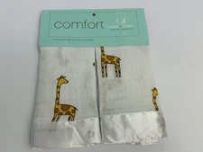 Aden + Anais Issie Jungle Jam Giraffe White Muslin Satin Baby Security Blanket 2