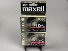 Maxell VHS-C TC-30 HGX-Gold High Grade Camcorder Video Tape Cassette 2 Pack Sony