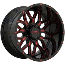Massiv Off-Road OR1 22x10 5x5"/5x5.5" -18mm Black/Red Wheel Rim 22" Inch