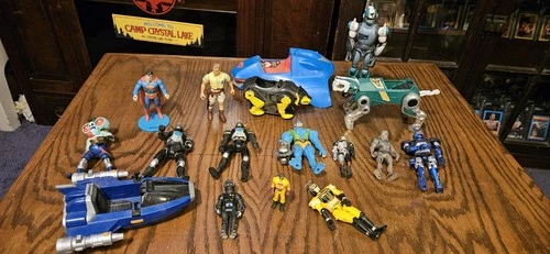 VINTAGE ACTION FIGURE LOT, POWER RANGERS,SUPERMAN,MASK,FISHER...