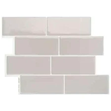 Smart Tiles Metro Cassandra Grey 11.5 in x 8.3 in Vinyl Peel and Stick Tile 4-Pk