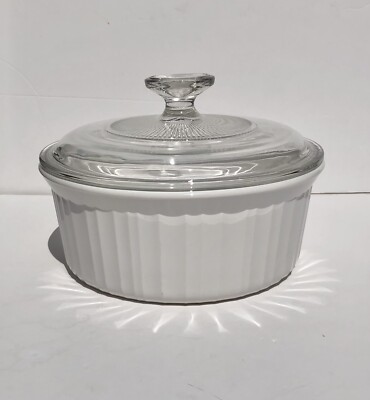 Corningware Covered Casserole Dish liter French White
