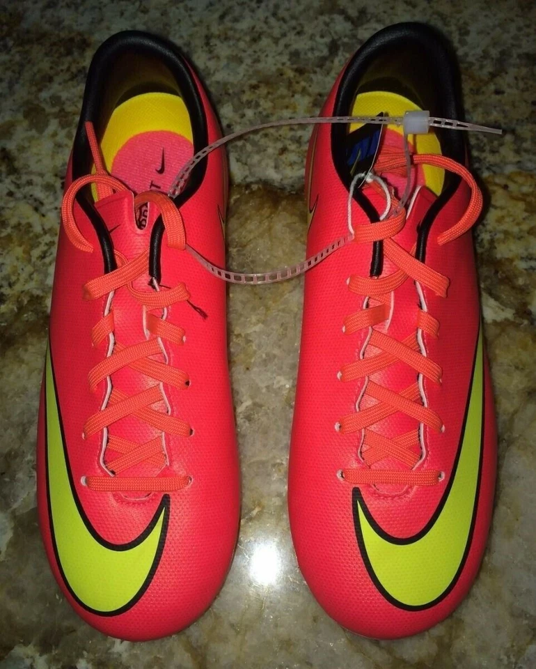 NIKE Mercurial Victory V FG Hyper Punch Orange Soccer Cleats NEW Youth Girls 2.5 - Image 4 of 4
