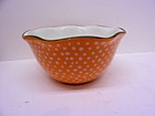 HTF Pioneer Woman Orange with Whit Polka Dots 9" Mixing Bowl