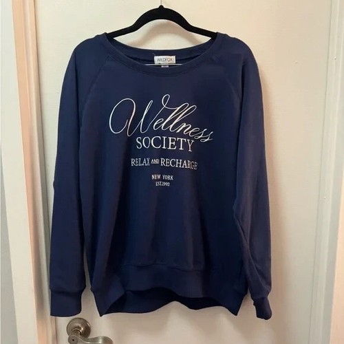 NWT Wildfox Wellness Society Keely Raglan Sweatshirt Size M $98 - Picture 4 of 5