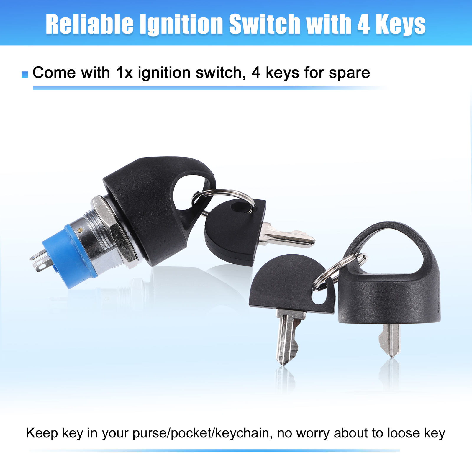 Pack of 1 For Mobility Scooter Ignition Starter On Off Switch Lock w/ 4 ...