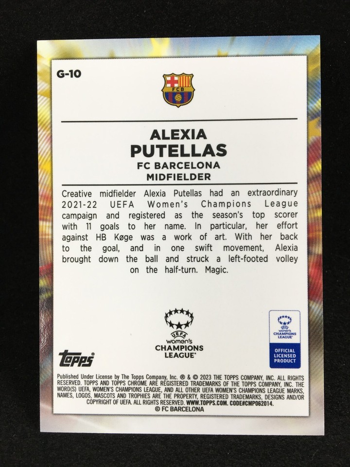 Lot De 3 Cartes Chromées Alexia Putellas (FC Barcelone) – Topps 2022/23 /125 Et /250