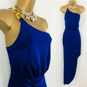 lipsy blue one shoulder dress