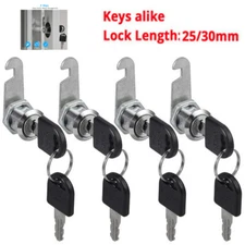 2 Keys-25/30mm Cam Lock Door Barrel Drawer Cabinet Mail Box LockerCupboard US