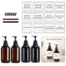 2x 500ml Bathroom Liquid Soap Dispenser Lotion Pump Bottle Shower Conditioner