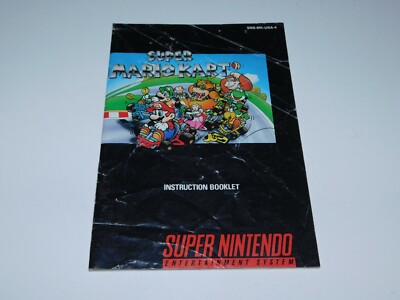 SUPER MARIO KART ~ SUPER NINTENDO SNES ~ GAME INSTRUCTION MANUAL ONLY