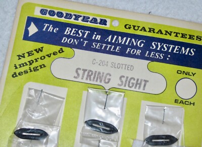 Vintage *GOODYEAR* Slotted Hunting or Target Peep Sights~Recurve & Compound