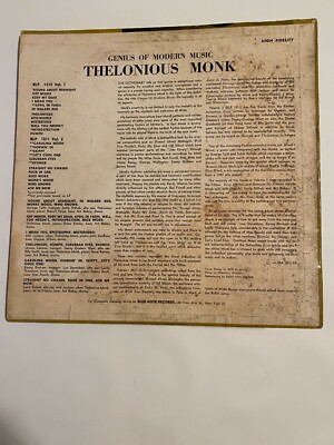 THELONIOUS MONK - The Genius Vol. 1 ~ BLUE NOTE 1510 {dg NY USA