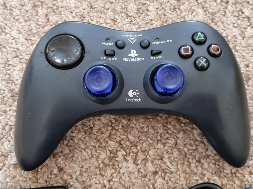 SONY PLAYSTATION 1 2 PS1 PS2 LOGITECH CORDLESS CONTROLLER Wireless RF Game Pad - Image 2 of 4