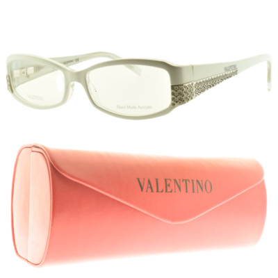 NEW!! VALENTINO VAL 5657 FGX Crystal White Oval Full Rim Womens Optical Frame