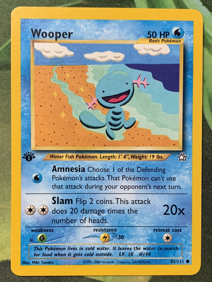 1st Edition Wooper 82/111 - Neo Genesis - Near Mint