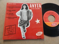 DISQUE 45T DE ANYTA  " CARAVANE D'ESPAGNE " DEDICACE AU DOS + CARTE