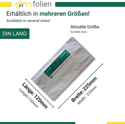 Delivery note pockets DIN long document pockets invoice bag C4 C5 C6 glassine - Picture 15 of 41