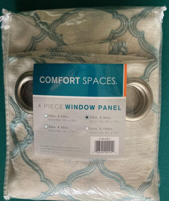 COMFORT SPACES~~4 PIECE WINDOW PANELS~~GROMMETS~~BACK TABS~~50'' X 84''~~NEW~~NICE