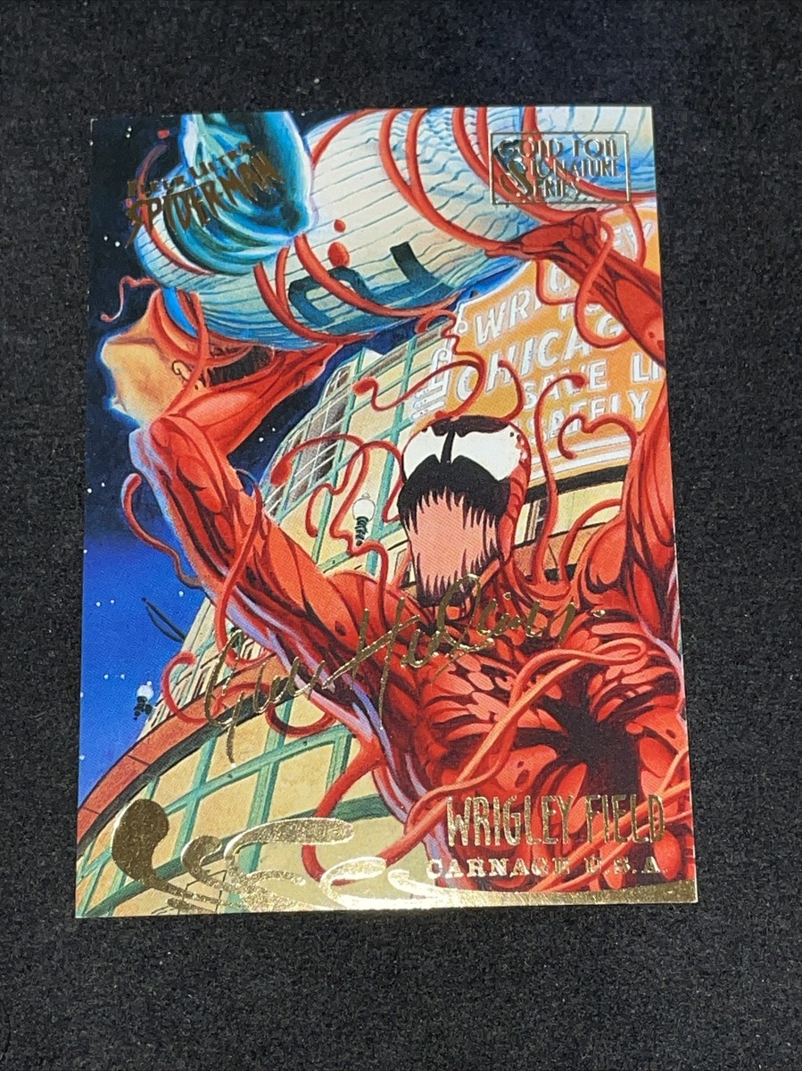 アンドリューガーフィールド 直筆サイン MARVEL LEAF マーベル 1995 FLEER Ultra Marvel Spider-Man Gold Foil Signature Carnage 143