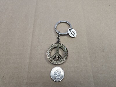 Los Angeles Peace Sign Metal Vintage Keychain Key Chain Ring Loop ...