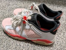 Nike Air Jordan 6 Retro Low GS Unisex Kids 4.5Y White Pink 'Atmosphere'