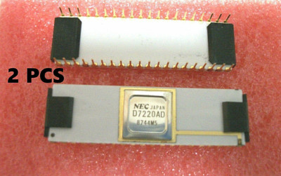 2x NEC D7220AD , UPD7220AD,  CDIP-40 GOLD PINS , Vintage Rare BRAND NEW ITEM