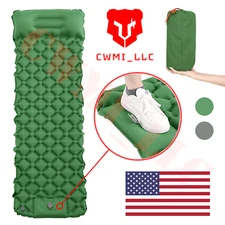 Inflatable Camping Sleeping Pad with Built-in Foot Pump & Pillow Lightweight