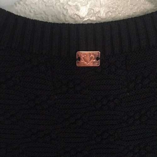 For Love And Lemons Knitz Knit Dress Size Small Black Midi with slit Stretch - Picture 8 of 8