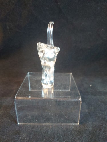 Lucyna Polish Hand Blown Crystal Cat Figurine 11cm High - Picture 2 of 5