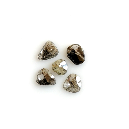 0.98 Ct Natural Loose Slice Shape Diamond 4.00 MM Salt And Pepper Diamond LQ1508 - Video 1 of 1