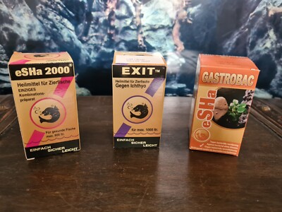 eSHa 2000 20ml + Exit 20ml + Gastrobac 10ml Heilmittel Set Aquarium Zierfische