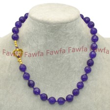 Faceted 8/10/12/14mm Purple Amethyst Round Gems Beaded Jewelry Necklace 18-58"