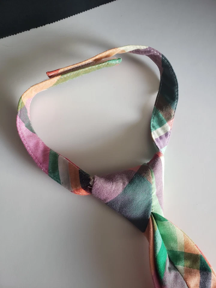 Corbata de Pascua Gymboree Primavera Pastel Naranja Rosa Verde Rayas Talla XS 100 % Algodón Foto 4 de 4