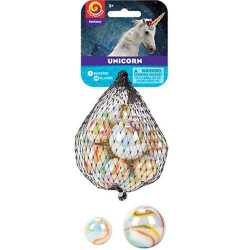 Mega Marble UNICORN MARBLE NET 24 Player Marbles & 1 Shooter Marble