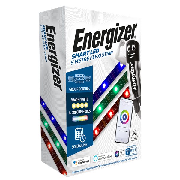 Energizer Smart 5 Metre RGBW Flexi Strip Ribbon - UK Plug - Alexa Google Siri