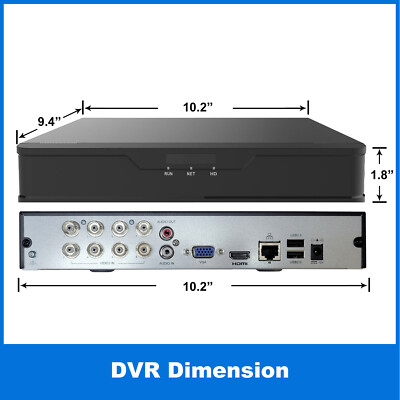 1PV DVR NVR1080P HD 8 Channel H.265 TVI/AHD/CVI/Analog/ 2TB HDD