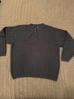 Vintage Bill Blass Sweater Men's XXL Henley Textured Knit Brown USA Made — photo 1