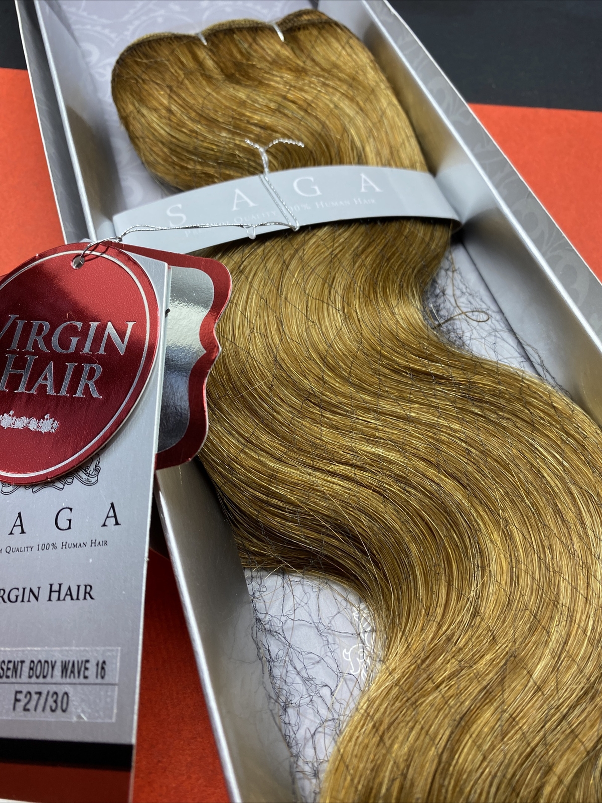 Saga Remy Human Hair Weaving Aksent Body Wave 16" F27/30 for sale