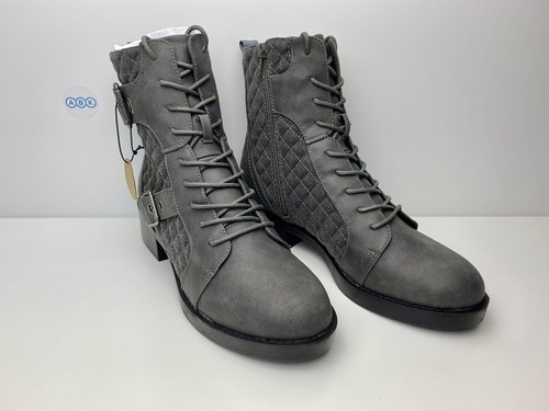 Rocket Dog Pearly Grey Canvas Buckle Quilted Ankle Biker Boots UK Size 7 EUR 40 - Picture 10 of 21