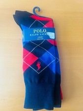 Polo Ralph Lauren Men's Thick Socks Buffalo Plaid Combo 2-Pack Royal  Red 10-13