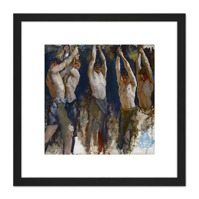 Abtei Figur Studie Geist vulkanische Malerei quadratisch gerahmt Wandkunst 8 x 8 Zoll