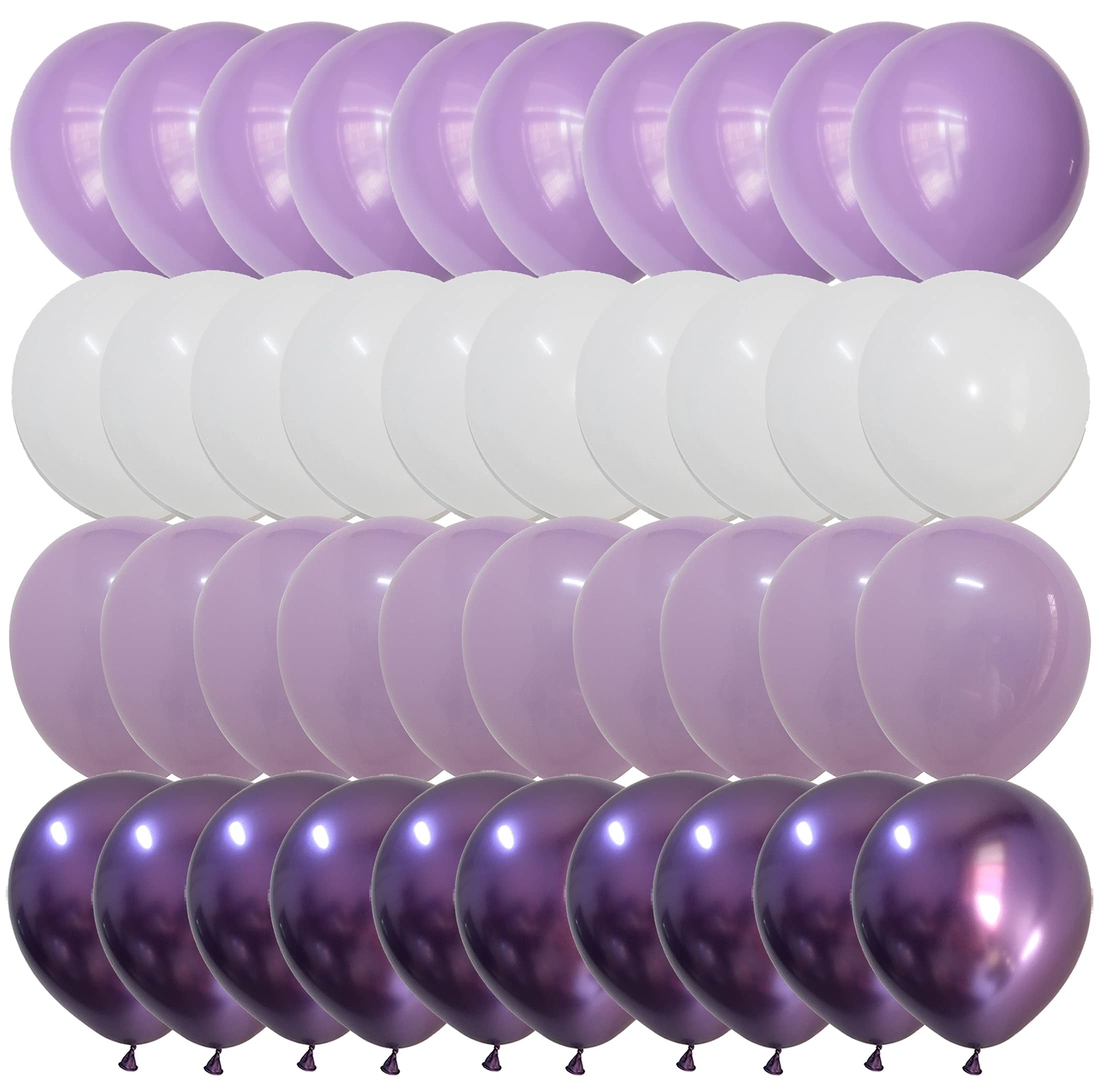Lavender to Purple Gradient Latex Balloons for Baby Showers & Parties