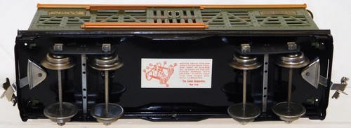 Prewar Lionel 513 Standard gauge Cattle Car GREEN / orange NICE REPAINT 1927-38 - Picture 8 of 10