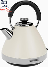 Morphy Richards Venture Cream Pyramid Kettle 1.5L Rapid Boil Limescale Filter 