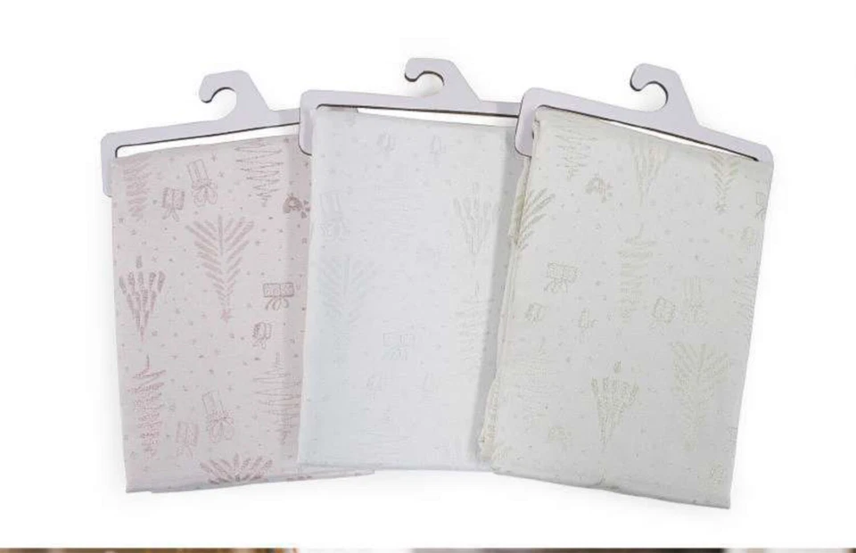 Tovaglia Natalizia Antimacchia Lurex 140x240 140x300 Lurex Argento e Oro - Immagine 2 di 2