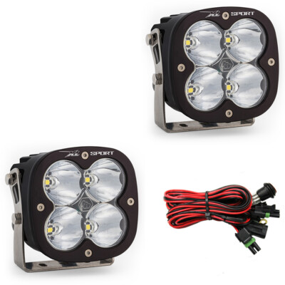 Baja Design XL Sport Pair High Speed Spot w/ Mounting Bracket Wiring Harness 