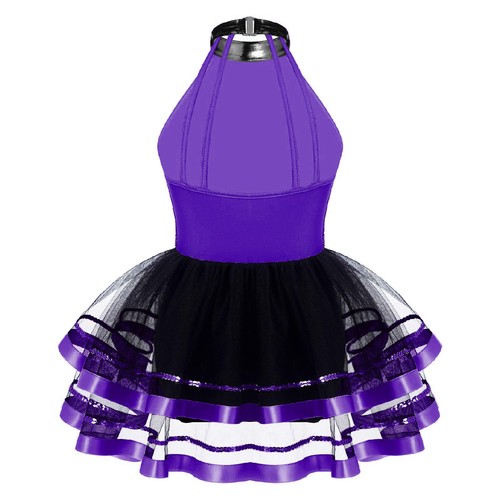 Kids Girls Gymnastic Dancewear Sparkle Ballet Leotards Tutu Dress Dance Outfits - Picture 51 of 64
