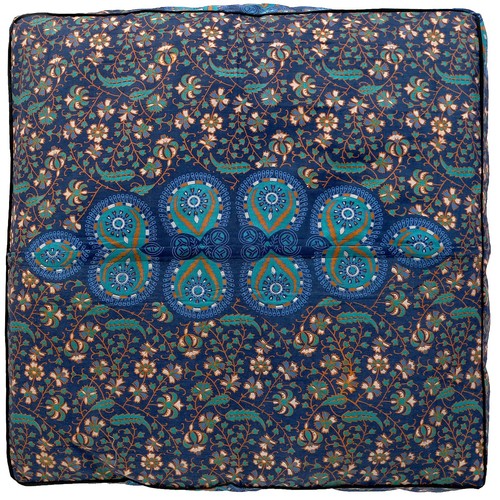 Blue Peacock Mandala Floor Cushion Cover Pouf Dog Yoga Pillowcase Zip Close 35in - Picture 5 of 5